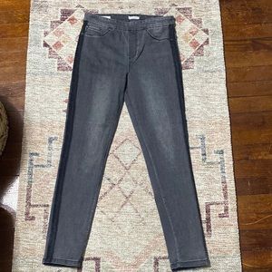 skinny jeans gray with black stripe